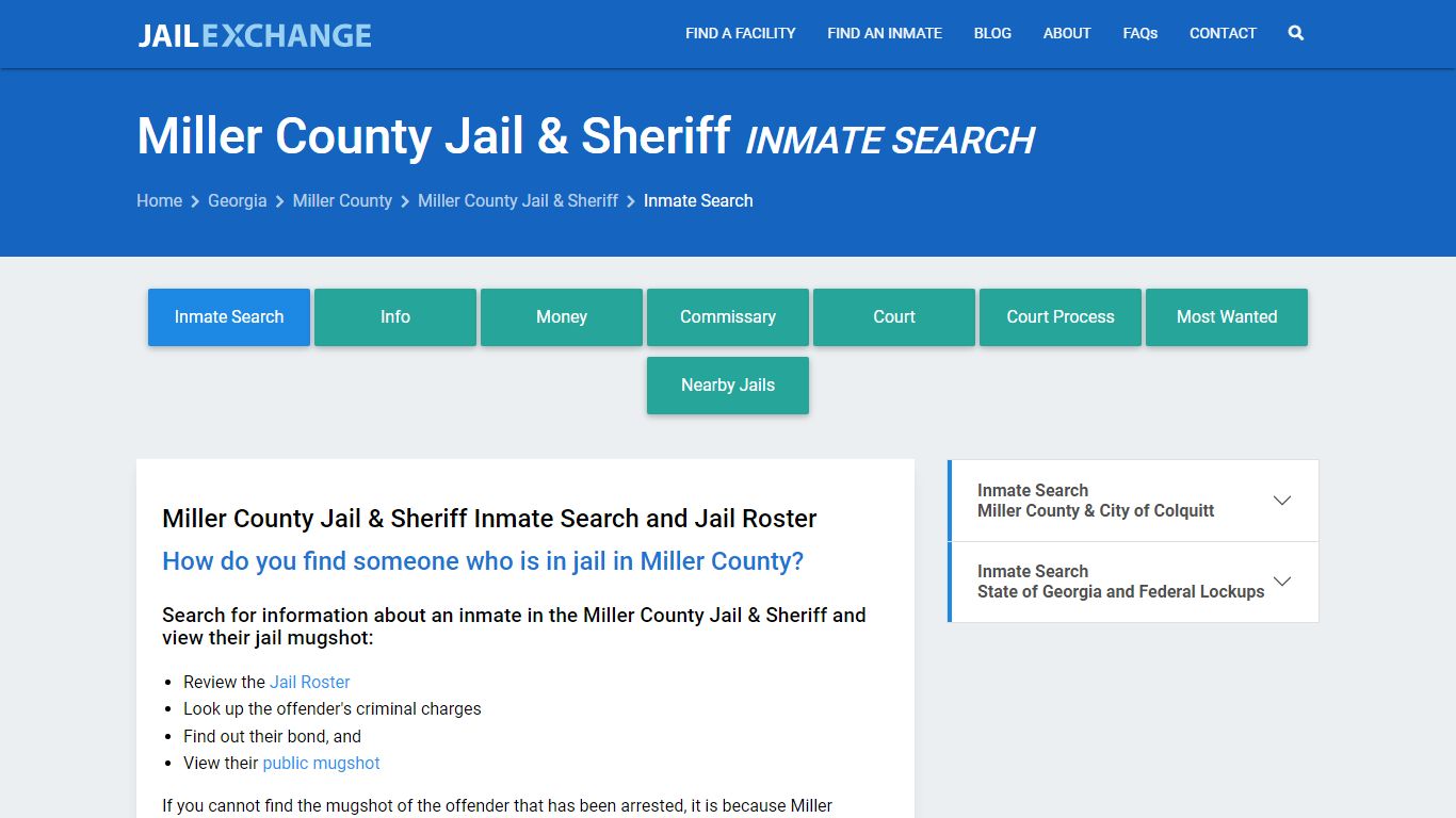 Miller County Jail & Sheriff Inmate Search - Jail Exchange